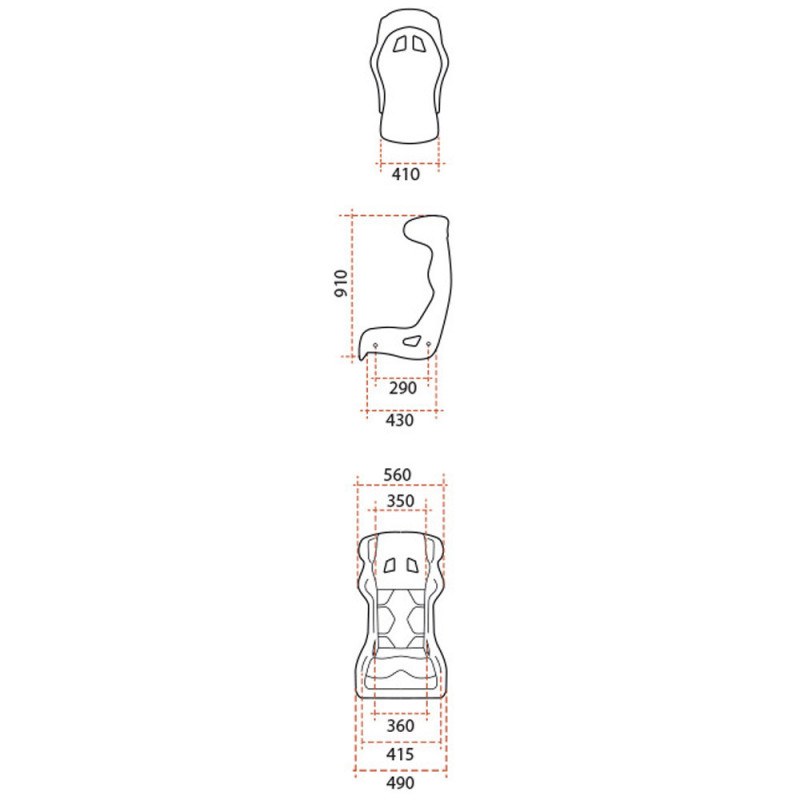 GT2i kuipstoel FIA Pro-02M V2 vezel met nokken 2026 - GT-BF012M-V2.31