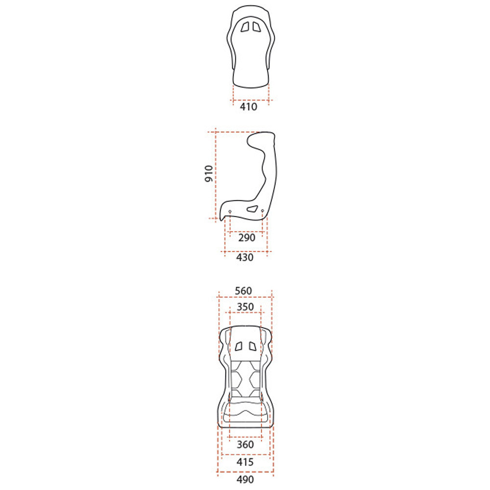GT2i kuipstoel FIA Pro-02M V2 vezel met nokken 2026 - GT-BF012M-V2.31