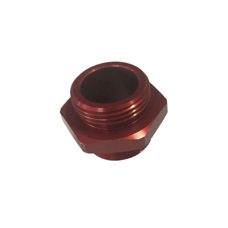 Adaptateur pompe manuelle BSP 1x11 mâle - UN 1-1/4x16 mâle aluminium rouge
