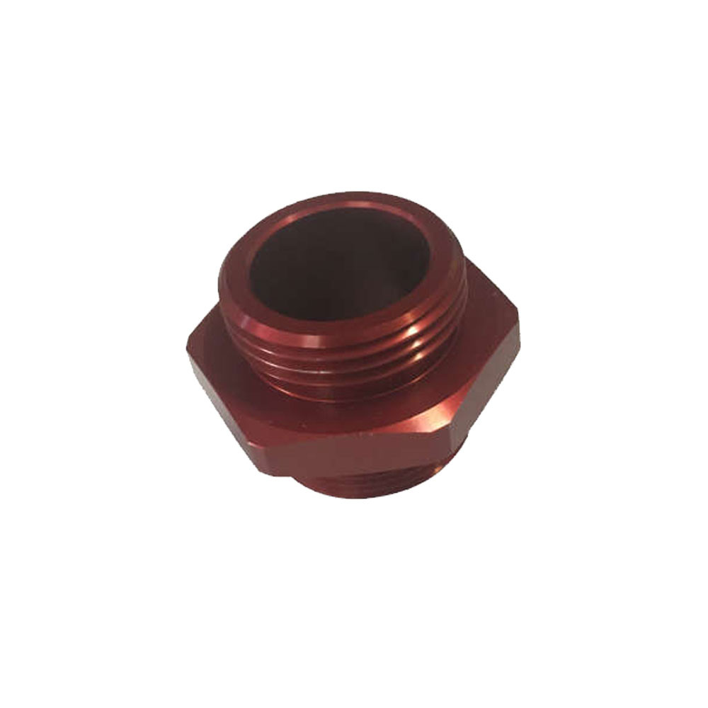 Handpompadapter BSP 1x11 male - UN 1-1/4x16 male rood aluminium - M-PF-ADAPT-MM-R - X912-57D - 3666618146218
