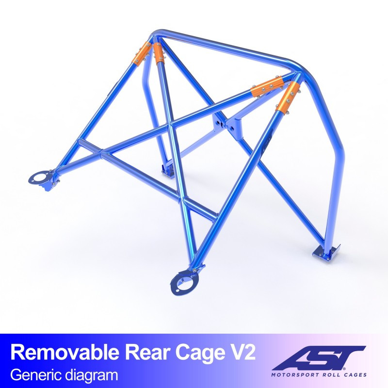 Halve achterrolbeugel AST Trackday/Loisir 4 punten voor CITRÖEN C2 (Fase 1/2 ) 3-deurs Achterklep - AST-CIC2-3P-AR.CST.V1 - CMBN04314