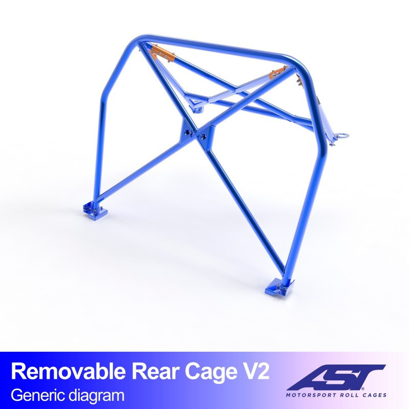 Halve achterrolbeugel AST Trackday/Loisir 4 punten voor HONDA Prelude (3gen) 2-deurs Coupé - AST-HOPREL3-2P-AR.OST.V1 - CMBN01274
