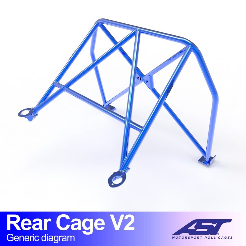 Halve achterrolbeugel AST Trackday/Loisir 4 punten voor MAZDA MX-3 (EC) 3-deurs Coupé - AST-MAMX3EC-3P-AR.OST.V1 - CMBN02874