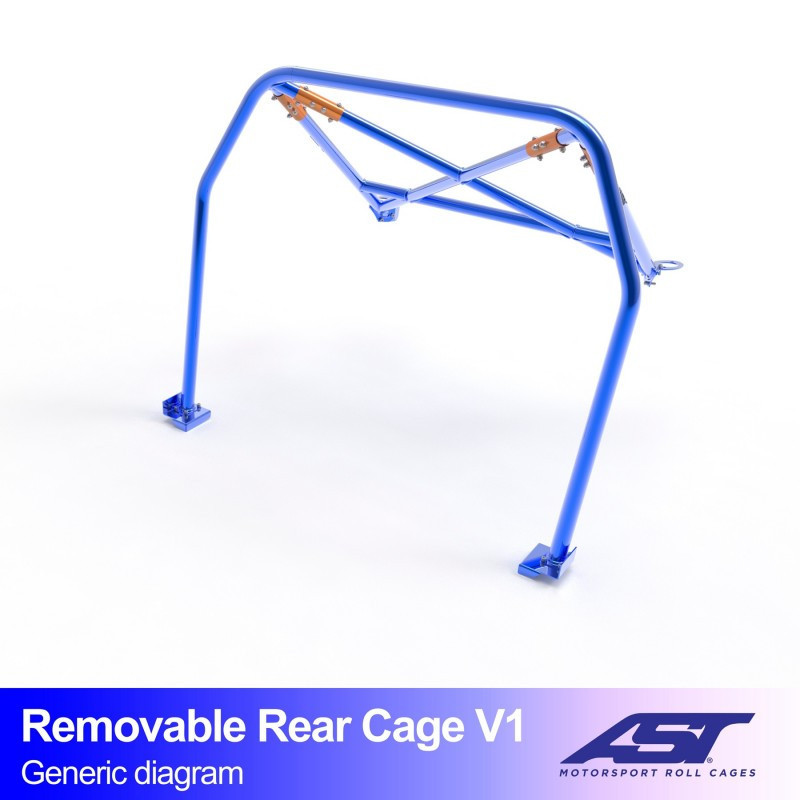 Halve achterrolbeugel AST Trackday/Loisir 4 punten voor PORSCHE 911 (1965-1973) 2-deurs Coupe RWD - AST-PO91165-2P-AR.OST.V1 - CMBN03220