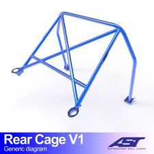 Demi arceau de sécurité arrière AST Trackday/Loisir 4 points pour RENAULT Megane (Phase 1) 3-portes Coupe