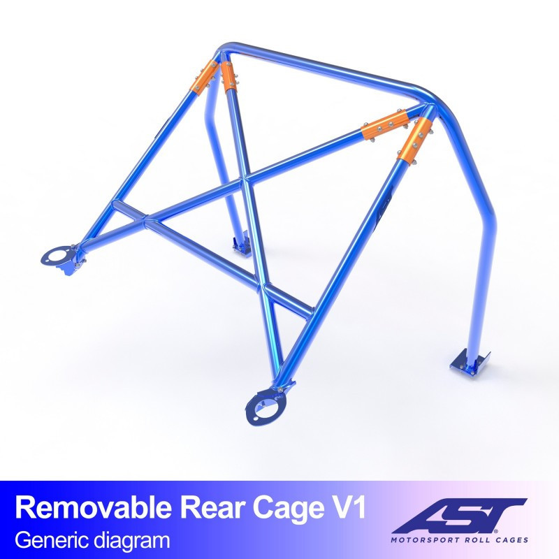 Halve achterrolbeugel AST Trackday/Loisir 4 punten voor SEAT Leon (1M) 5-deurs hatchback - AST-SELE1M-5P-AR.CAT.V1 - CMBN04179