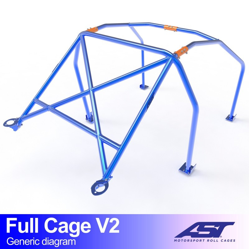 Roll-cage de protecție AST Trackday/Loisir cu 6 puncte de fixare pentru FORD Escort (Mk2) sedan cu 4 uși - AST-FOESC2-4P-TD.OST.V1 - CMBN03982