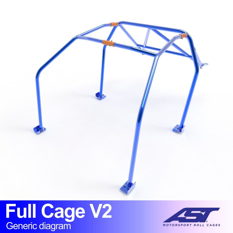 Roll-cage de protecție AST Trackday/Loisir cu 6 puncte de prindere pentru MAZDA MX-3 (EC) Coupé cu 3 uși - AST-MAMX3EC-3P-TD.OST.V2 - CMBN02872