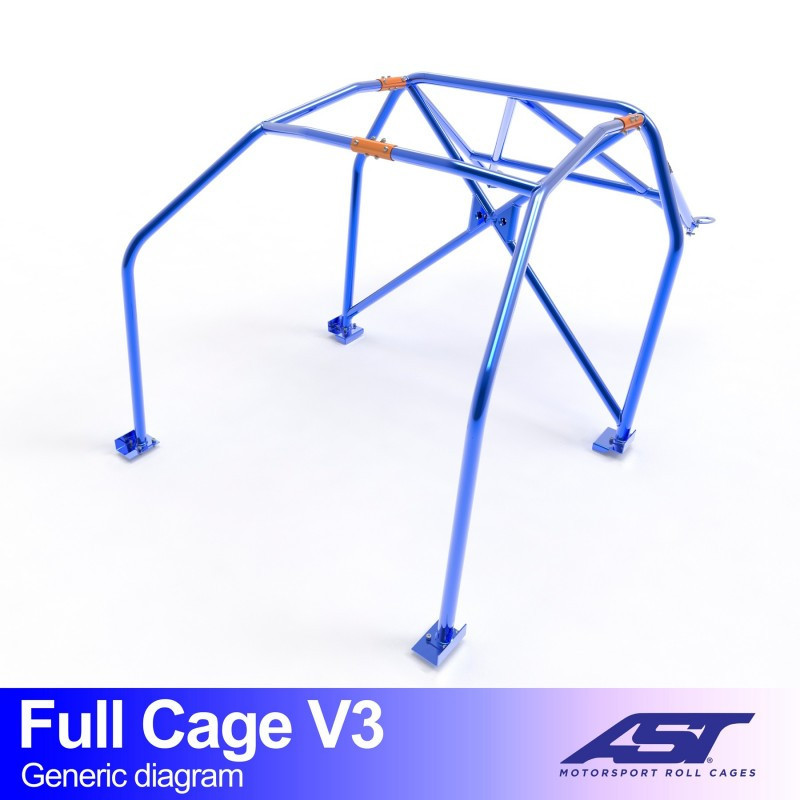 Roll-cage de protecție AST Trackday/Loisir cu 6 puncte de prindere pentru MAZDA MX-3 (EC) Coupé cu 3 uși - AST-MAMX3EC-3P-TD.OST.V2 - CMBN02872