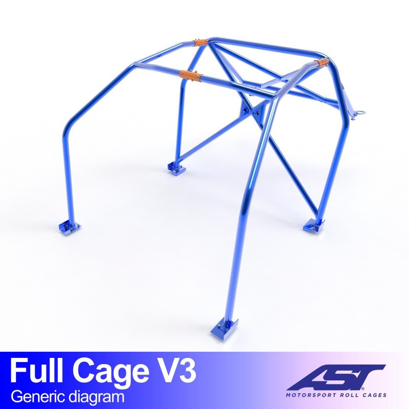 Rolbeugel AST Trackday/Loisir 6 punten voor PEUGEOT 106 (Fase 1/2) 3-deurs Achterklep - AST-PE106-3P-TD.OST.V1 - CMBN01955