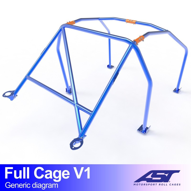 Rolbeugel AST Trackday/Loisir 6 punten voor RENAULT Clio (Fase 1) 3-deurs Hatchback - AST-RECLIO1-3P-TD.OST.V1 - CMBN02072
