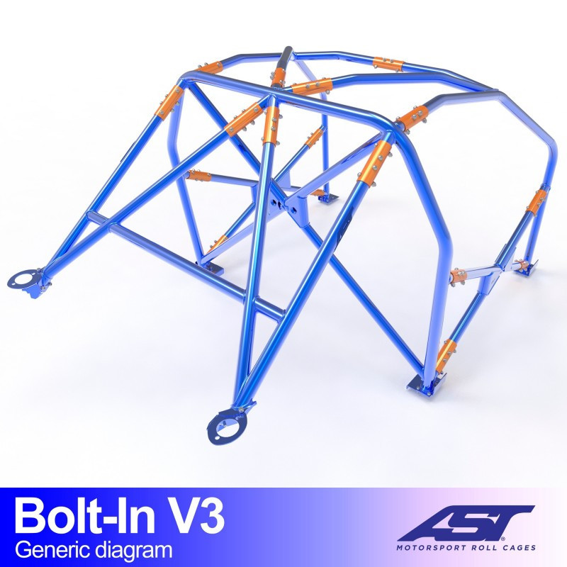 AST roll bar a 6 punti di ancoraggio FIA per CITRÖEN AX (fase 1/2) 5 porte Portellone posteriore - AST-CITAX-5P-BOUL.V1 - CMBN06439
