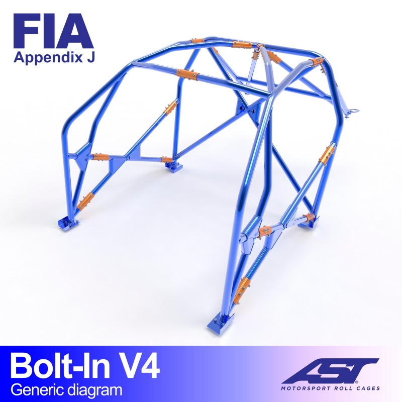 Boog AST bolt-on FIA 6 punten voor HONDA Civic (FN) 3-deurs Hatchback - AST-HOCIVFN-3P-BOUL.V4 - CMBN05475