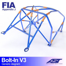 Arceau AST à boulonner FIA 6 points pour TOYOTA Corolla (E11) 3-portes Hayon FWD