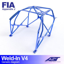 AST 8-point weld-on roll bar FIA for AUDI Coupe (B2) 2-door Coupe Quattro