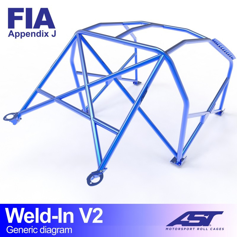 FIA 8-punts aangelaste hoepel AST voor FORD Sierra (Mk1/Mk2/Mk3) 3-deurs Coupe RWD - AST-FOSIE1-3P-SOUD.V1 - CMBN05796