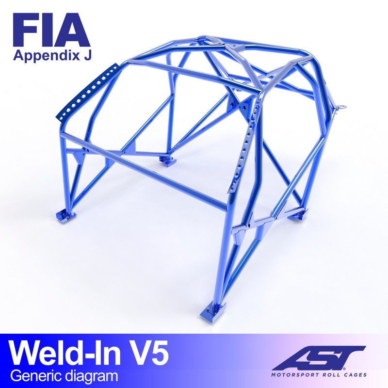 FIA 8-punts aangelaste rolbeugel AST voor MITSUBISHI Lancer EVO IX vierdeurs Sedan - AST-MIEVO9-4P-SOUD.V3 - CMBN01626