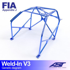 Arceau AST à souder FIA 8 points pour MITSUBISHI Lancer EVO VIII 4-portes Berline