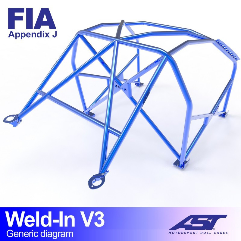 Arceau AST à souder FIA 8 points pour NISSAN 350Z (Z33) 3-portes Coupe - AST-NI350Z-3P-SOUD.V3 - CMBN01696