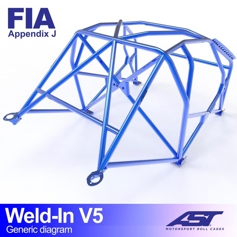FIA 8-punts aangelaste rolbeugel AST voor NISSAN 350Z (Z33) 3-deurs Coupé - AST-NI350Z-3P-SOUD.V3 - CMBN01696