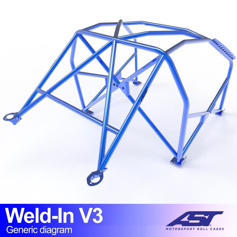 Rolbeugel AST FIA vastgelast 8 punten voor OPEL Corsa (E) 3-deurs Hatchback - AST-OPCORE-3P-SOUD.V1 - CMBN05698