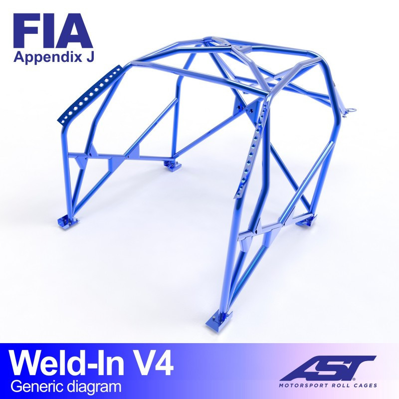 Rolbeugel AST FIA vastgelast 8 punten voor RENAULT Clio (Fase 1) 3-deurs Hatchback - AST-RECLIO1-3P-SOUD.V1 - CMBN05721
