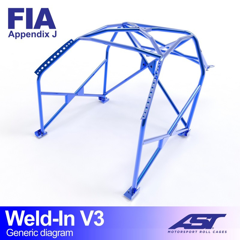 Arceau AST à souder FIA 8 points pour RENAULT R21 (Phase 1/2) 5-portes Berline - AST-RER21-5P-SOUD.V1 - CMBN05741