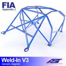 Arceau AST à souder FIA 8 points pour VOLKSWAGEN Golf (Mk2) 5-Portes Hayon
