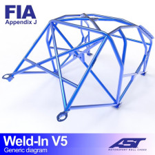 Arceau AST à souder FIA 8 points pour VOLKSWAGEN Golf (Mk2) 5-Portes Hayon