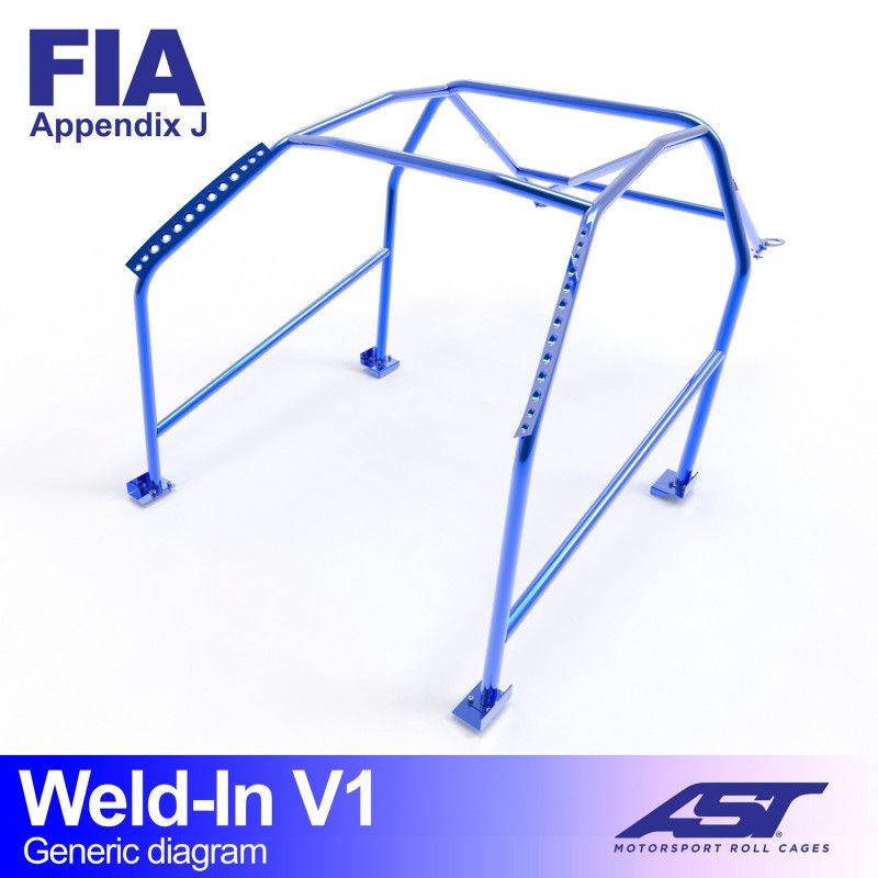 Rolbeugel AST FIA vastgelast 8 punten voor VOLKSWAGEN Polo (6N) 3-deurs achterklep - AST-VWPOL6N-3P-SOUD.V1 - CMBN05790