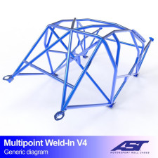 Arceau AST Multipoints à souder FIA 10 points pour AUDI A1 (8X) 3-portes Hayon FWD