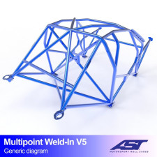 Arceau AST Multipoints à souder FIA 10 points pour AUDI A1 (8X) 3-portes Hayon FWD