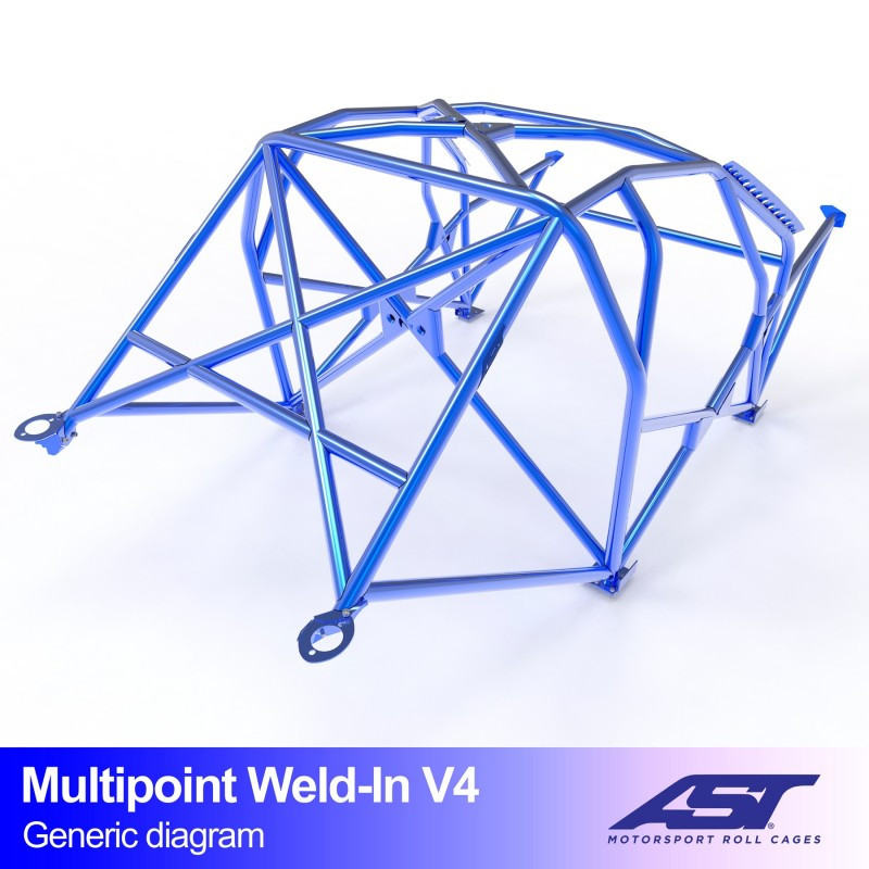 AST Multipoint weld-on roll bar FIA 10 points for CITRÖEN AX (Phase 1/2) 5-door Tailgate - AST-CITAX-5P-MULT.V1 - CMBN06448