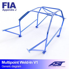Arceau AST Multipoints à souder FIA 10 points pour FIAT Cinquecento (Type e 170) 3-portes Hayon FWD