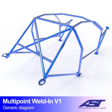 Arceau AST Multipoints à souder FIA 10 points pour HONDA CRX (EF/ED/EE) 3-portes Coupe