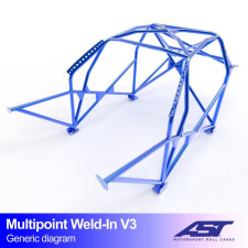 Rolbeugel AST Multipoint FIA vastgelast 10 punten voor HONDA CRX (EF/ED/EE) 3-deurs Coupé