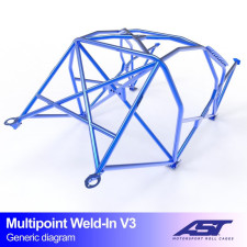Arceau AST Multipoints à souder FIA 10 points pour HONDA CRX (EF/ED/EE) 3-portes Coupe