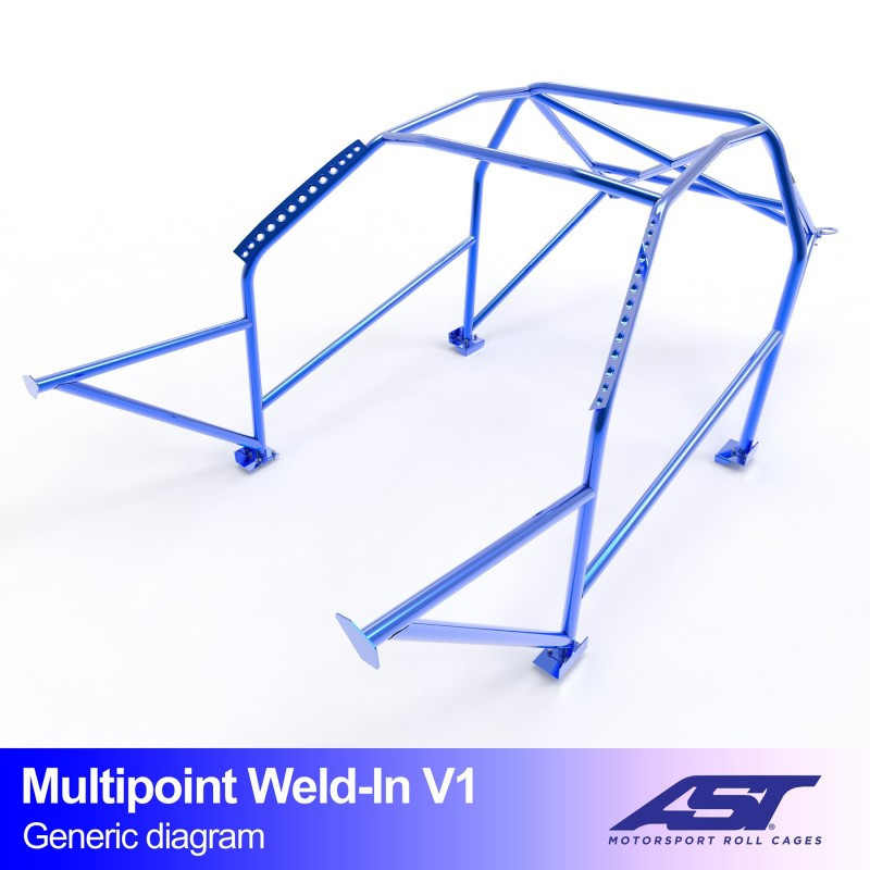 Arc de protecție AST Multipoints de sudat, omologat FIA cu 10 puncte, pentru MAZDA 323 (BG) cu 3 uși și hayon - AST-MA323BG-3P-MULT.V1 - CMBN01351