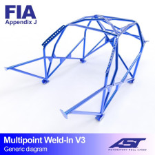 Arceau AST Multipoints à souder FIA 10 points pour MITSUBISHI Lancer EVO VIII 4-portes Berline