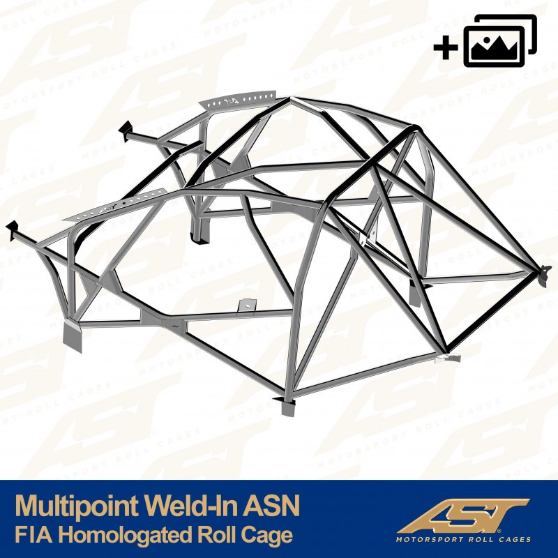 Rolbeugel AST Multipoint FIA weld-on 10 punten voor MITSUBISHI Lancer EVO X 4-deurs Saloon - AST-MIEVO10-4P-MULT.V4 - CMBN04081