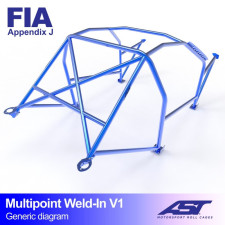 Arceau AST Multipoints à souder FIA 10 points pour OPEL Corsa (A) 3-portes Hayon