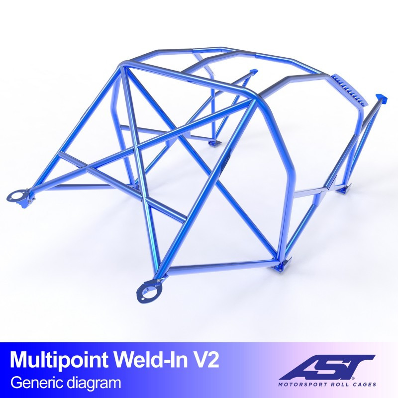 Arc de protecție AST Multipoints de sudat, omologat FIA cu 10 puncte, pentru OPEL Kadett (C) 2 uși, limuzină - AST-OPKADC-2P-MULT.V1 - CMBN06811