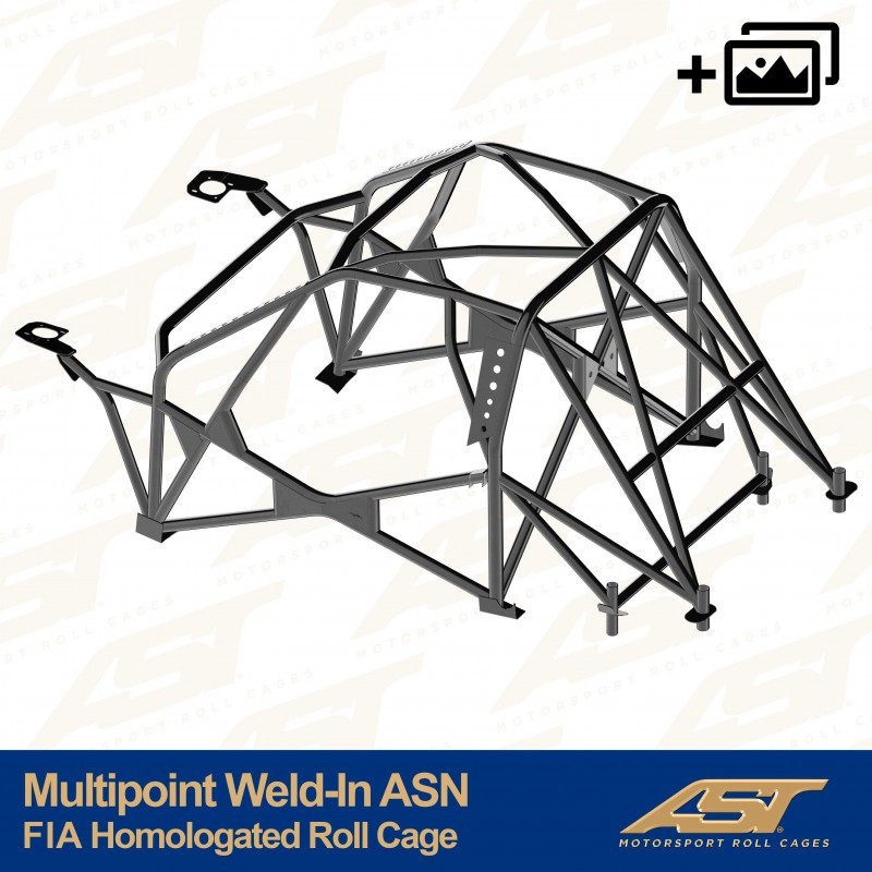 Rolbeugel AST Multipoint FIA vastgelast 10 punten voor PEUGEOT 106 (Fase 1/2) 3-deurs Hatchback - AST-PE106-3P-MULT.V1 - CMBN01966