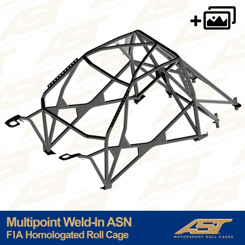 Arc de protecție AST Multipoints de sudat, omologat FIA cu 10 puncte, pentru PEUGEOT 106 (Faza 1/2) cu 3 uși și hayon - AST-PE106-3P-MULT.V1 - CMBN01966