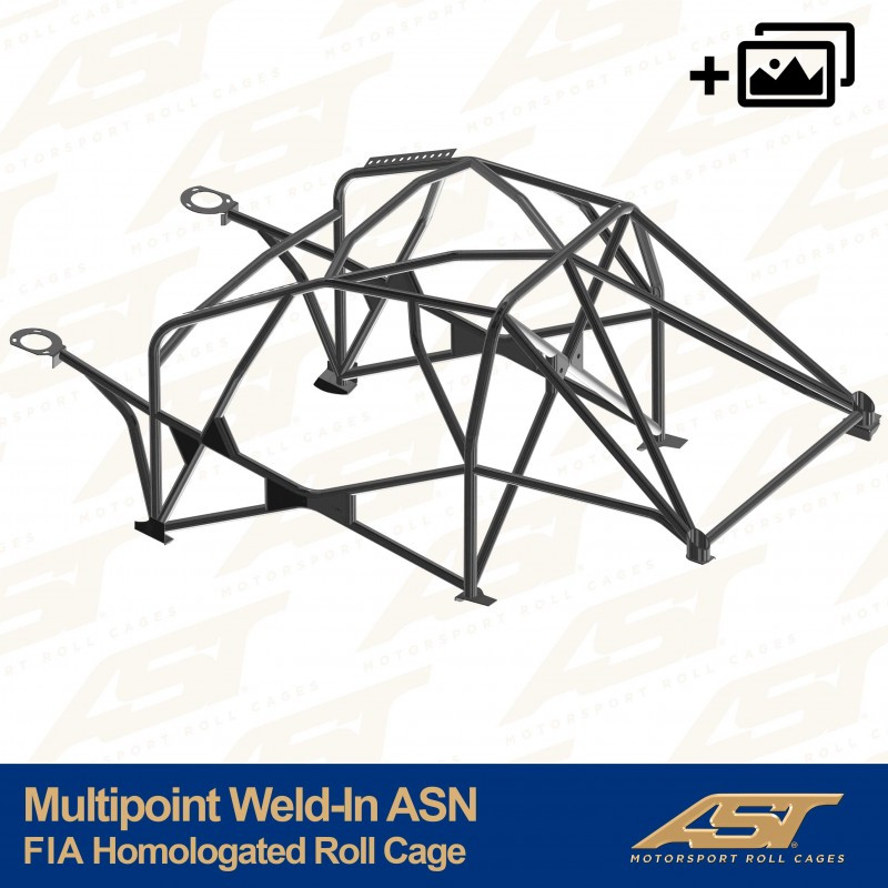 Rolbeugel AST Multipunten aan las FIA 10 punten voor RENAULT Clio (Fase 3) 3-deurs Hatchback - AST-RECLIO3-3P-MULT.V2 - CMBN04843