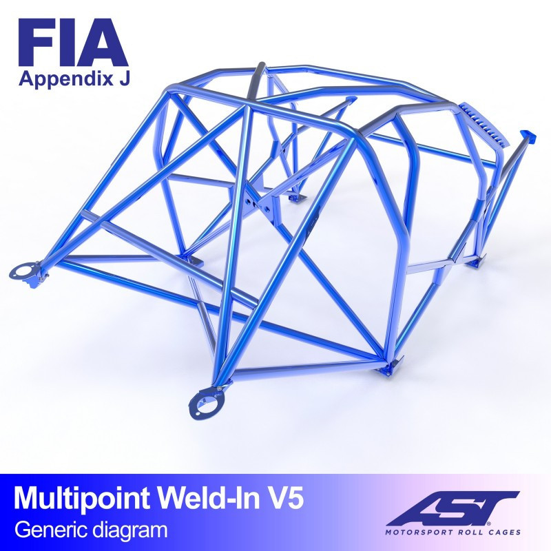 Arceau AST Multipoints à souder FIA 10 points pour SEAT 600 2-portes Hayon - AST-SE600-2P-MULT.V1 - CMBN07342