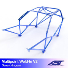 Arceau AST Multipoints à souder FIA 10 points pour SEAT Leon (1P) 5-portes Hayon