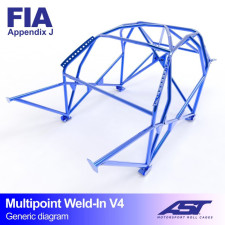 Arceau AST Multipoints à souder FIA 10 points pour SUBARU Impreza (GD) 4-portes Berline 4WD