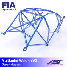 Arceau AST Multipoints à souder FIA 10 points pour VOLKSWAGEN Golf (Mk1) 5-portes Hayon