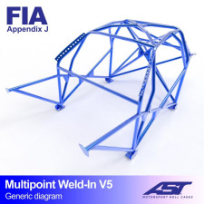 Arceau AST Multipoints à souder FIA 10 points pour VOLKSWAGEN Golf (Mk1) 5-portes Hayon